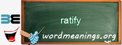 WordMeaning blackboard for ratify